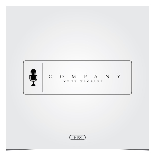 Logotipo de podcast de micrófono simple plantilla elegante premium vector eps 10