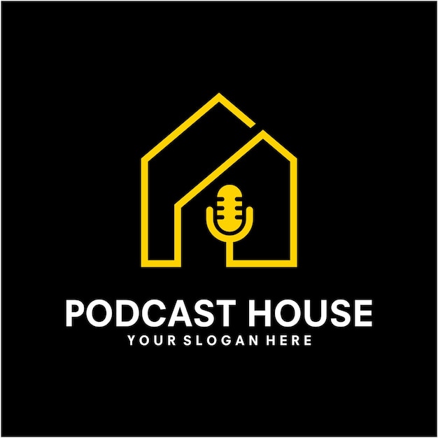 El logotipo del podcast Vector de diseño de íconos de negocios
