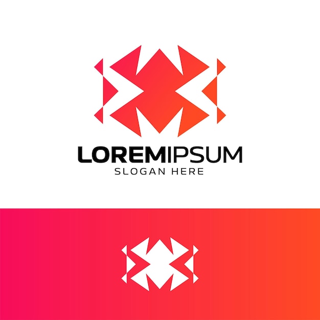 Logotipo poligonal rojo