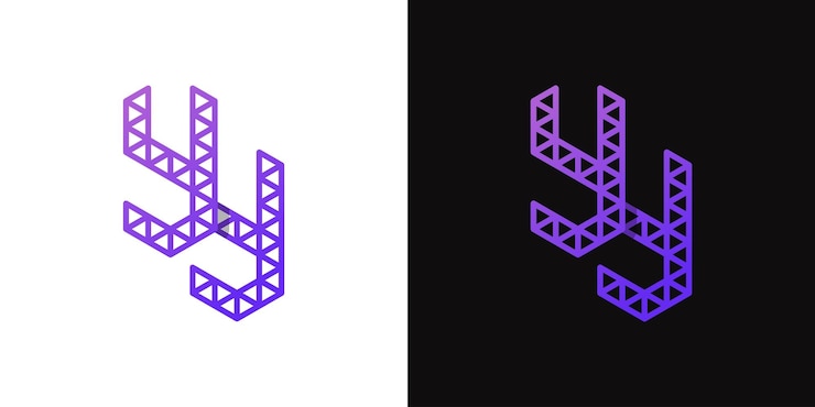 Vector el logotipo del polígono yy es adecuado para negocios relacionados con el polígono con las iniciales yy