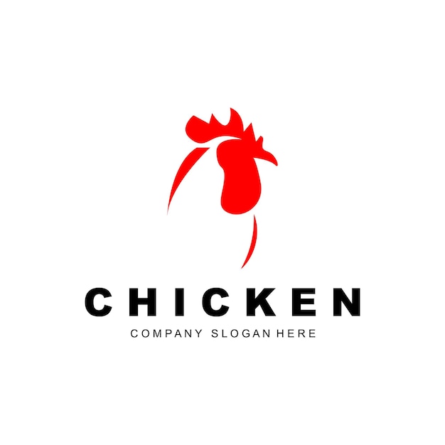 Logotipo de pollo Diseño de vectores de animales de granja para granja de pollos Restaurante de pollo frito Café