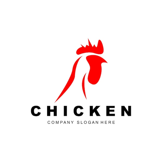 Logotipo de pollo Diseño de vectores de animales de granja para granja de pollos Restaurante de pollo frito Café