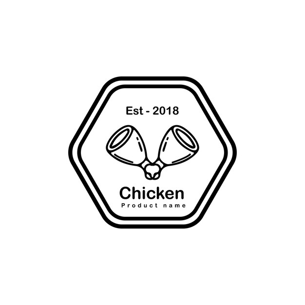 Logotipo de pollo frito logotipo vintage retro estilo dibujado a mano adecuado para logotipo de empresa alimentaria