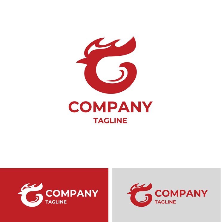 Logotipo de pollo con la letra C o G