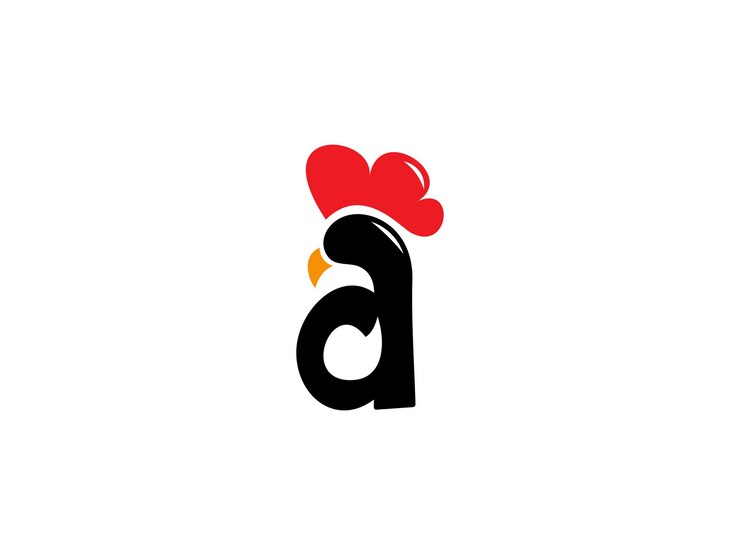 Logotipo de pollo con la letra A