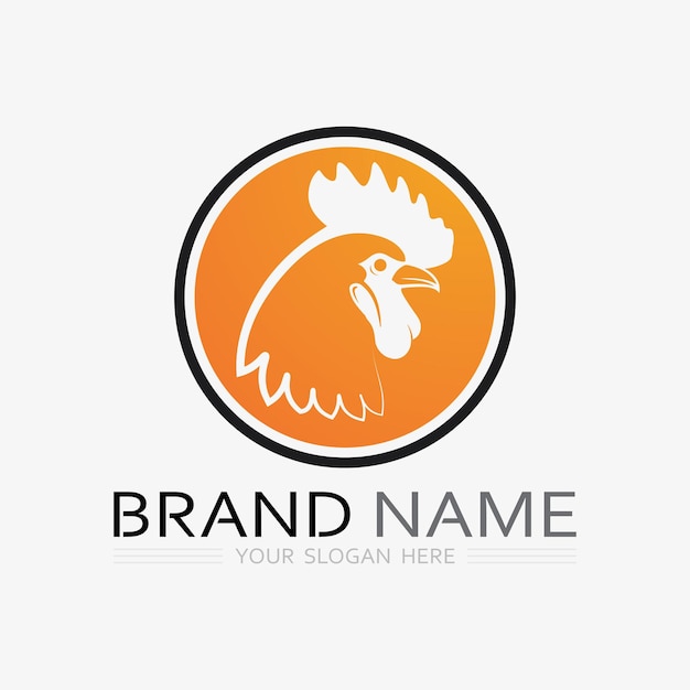 logotipo de pollo logotipo de gallo y gallina para la avicultura logotipo de animal diseño de ilustración vectorial