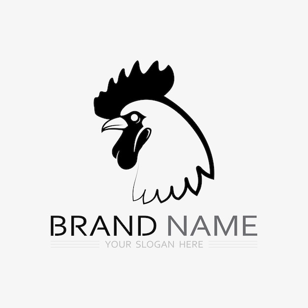 logotipo de pollo logotipo de gallo y gallina para la avicultura logotipo de animal diseño de ilustración vectorial