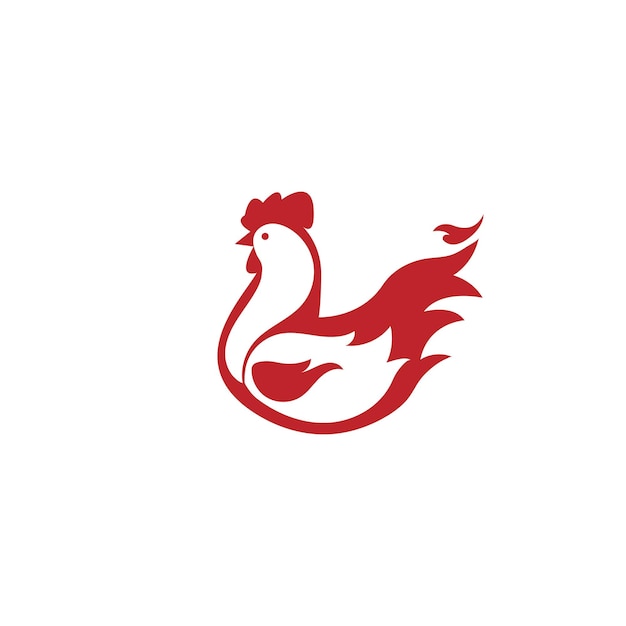 Logotipo de pollo y plantilla vectorial