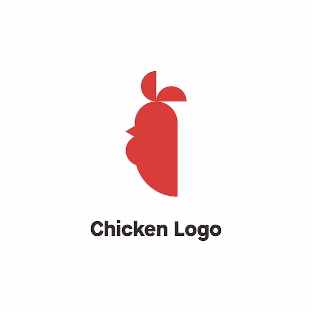 Vector logotipo de pollo rojo adecuado para empresas alimentarias.
