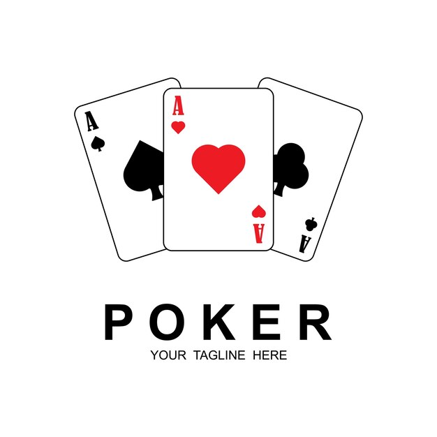 Logotipo de póquer, diseño de ilustraciones de iconos vectoriales, logotipo para juegos de azar, casinos, torneos y clubes