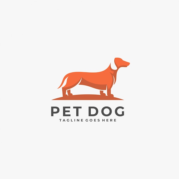 Logotipo de posición de perro mascota.