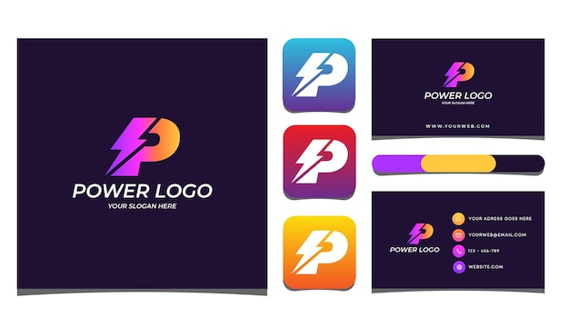Logotipo de potencia o logotipo de potencia P