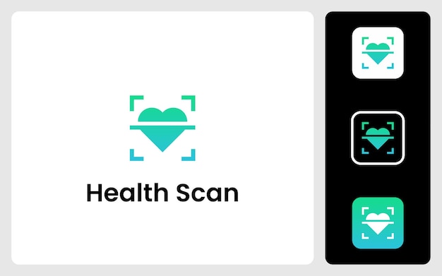 logotipo premium de escaneo de salud