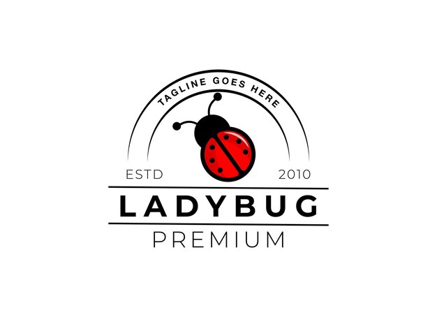 Logotipo premium de Ladybug con un logotipo de ladybug