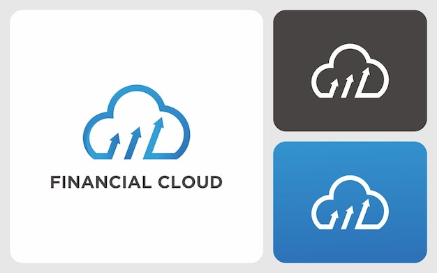 logotipo premium de nube financiera rentable