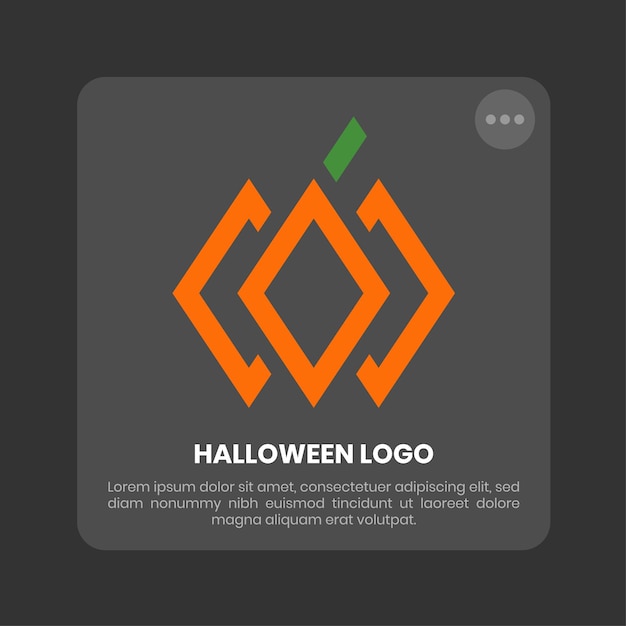 Logotipo premium con símbolo de calabaza de halloween