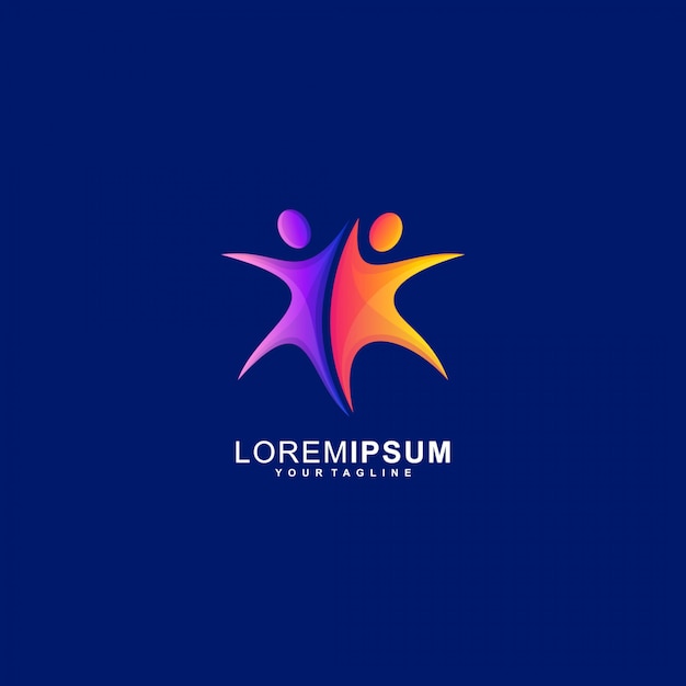 Logotipo premium de star couple people