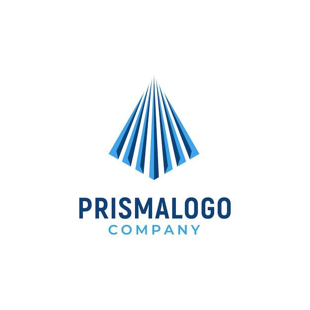 Logotipo de prisma abstracto simple para diseño de logotipo de pirámide o edificio moderno