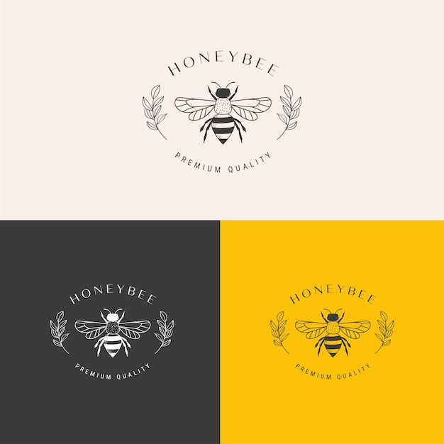 Logotipo del producto ecológico de las abejas zumbadoras naturales