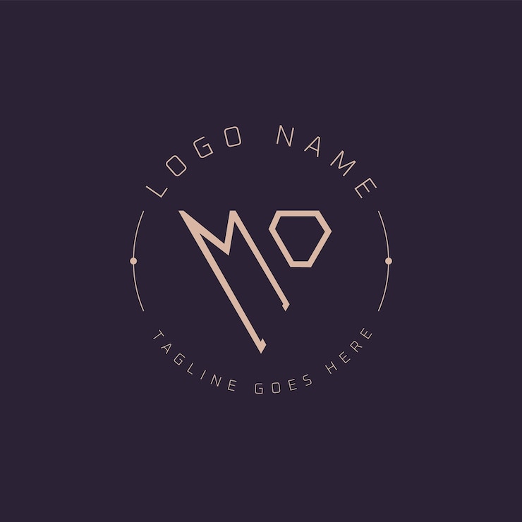 Vector logotipo profesional mo moderno minimal mo monograma de letras emblema para la marca premium