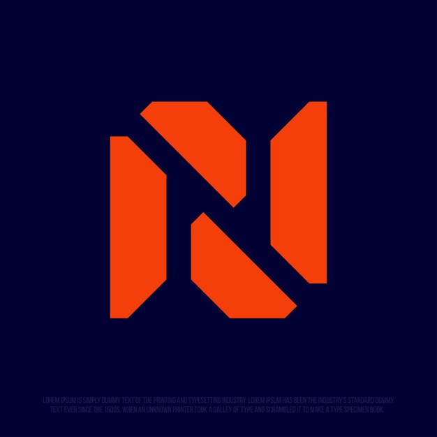 Logotipo profesional moderno en forma de la letra N Exclusiva forma de N