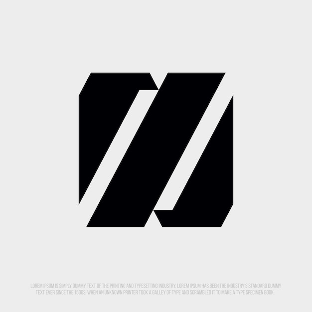 Logotipo profesional moderno en forma de la letra N Exclusiva forma de N