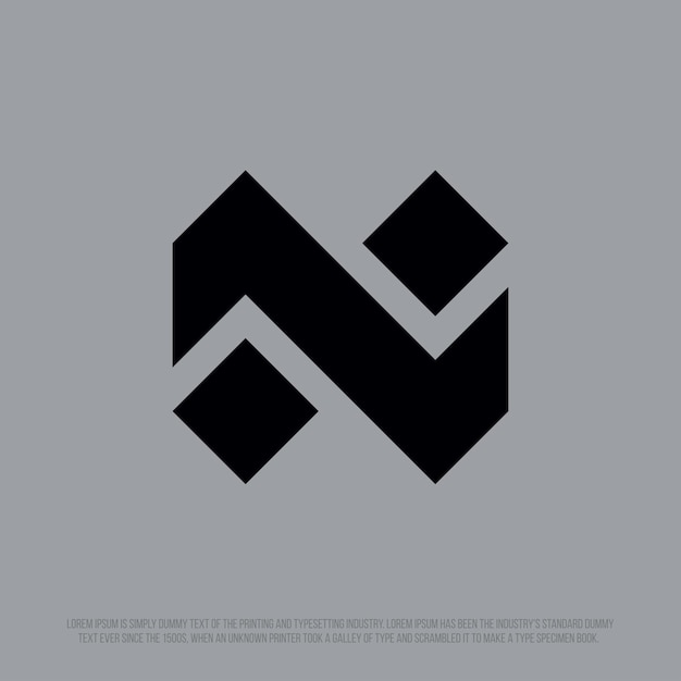 Logotipo profesional moderno en forma de la letra N Exclusiva forma de N