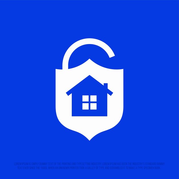 Logotipo profesional moderno con una imagen de una caja fuerte y una casa