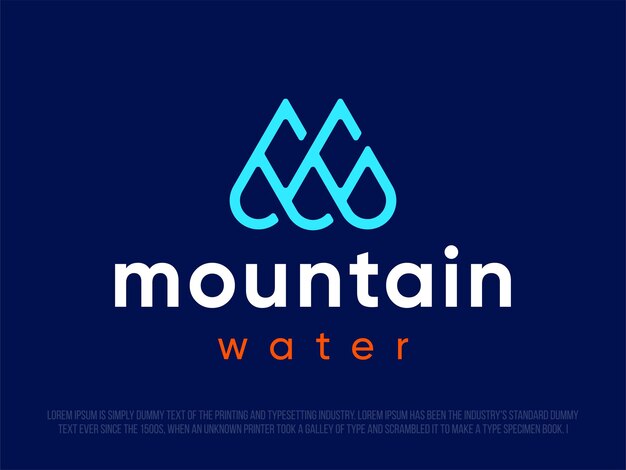 Logotipo profesional moderno con la imagen de una letra M Las gotas de agua se combinan para formar la letra M