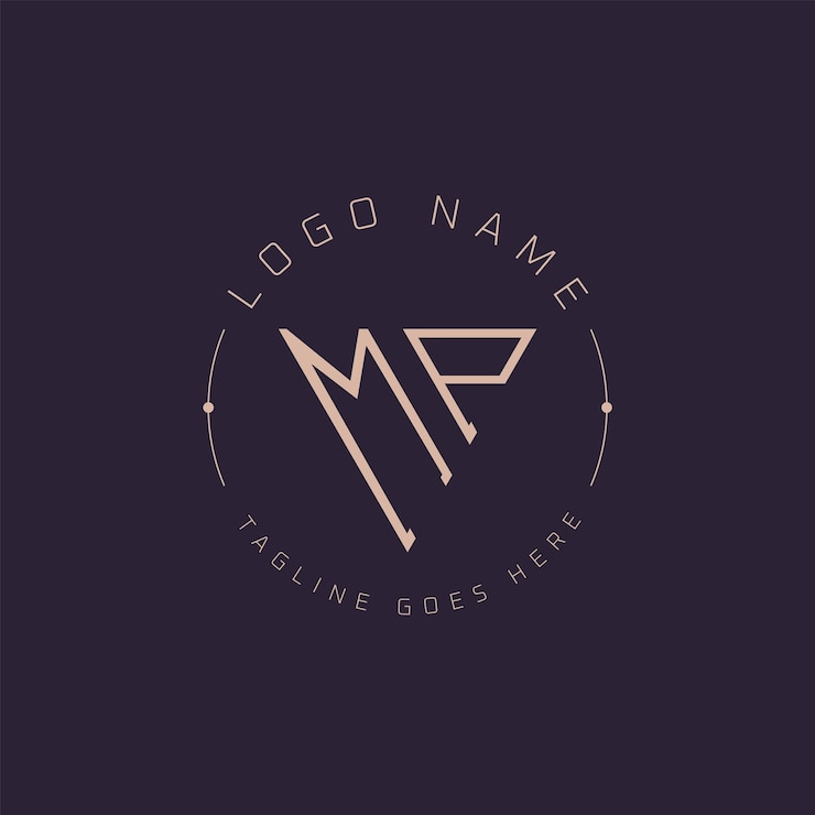 Vector logotipo profesional de mp moderno mínimo monograma de letras de mp emblema para la marca premium