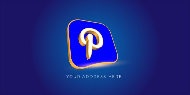 Vector logotipo profesional de redes sociales de pinterest en 3d