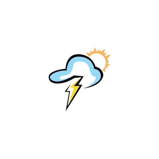 Logotipo de pronóstico del tiempo en la nube