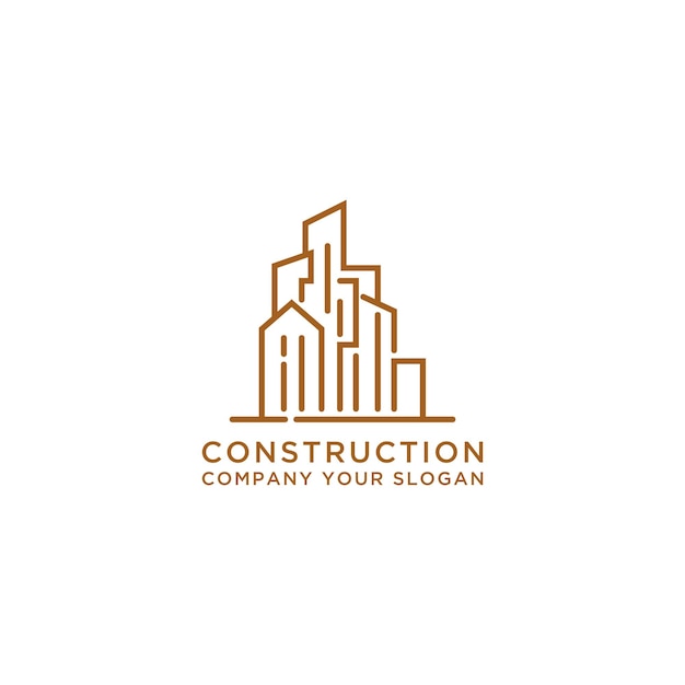 Logotipo de propiedad e icono de construcción plantilla de diseño vectorial