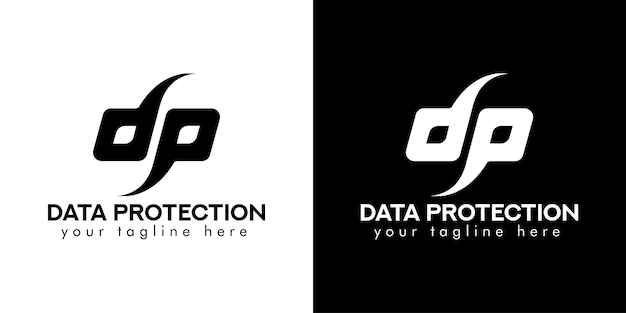 Logotipo de protección de datos Vector Premium