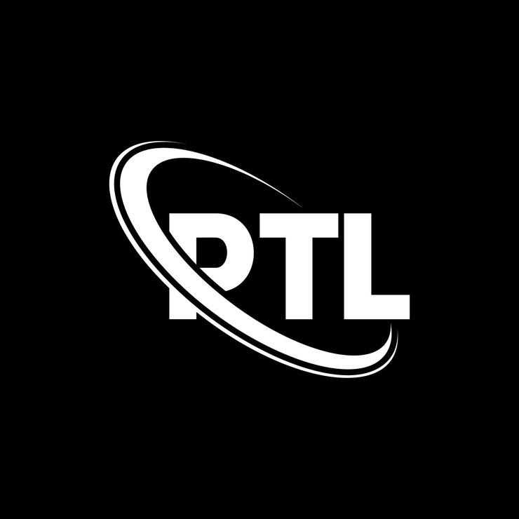 Vector logotipo ptl diseño del logotipo de la letra ptl iniciales ptl logotipo vinculado con círculo y mayúscula logotipo del monograma ptl tipografía para negocios tecnológicos y marca inmobiliaria