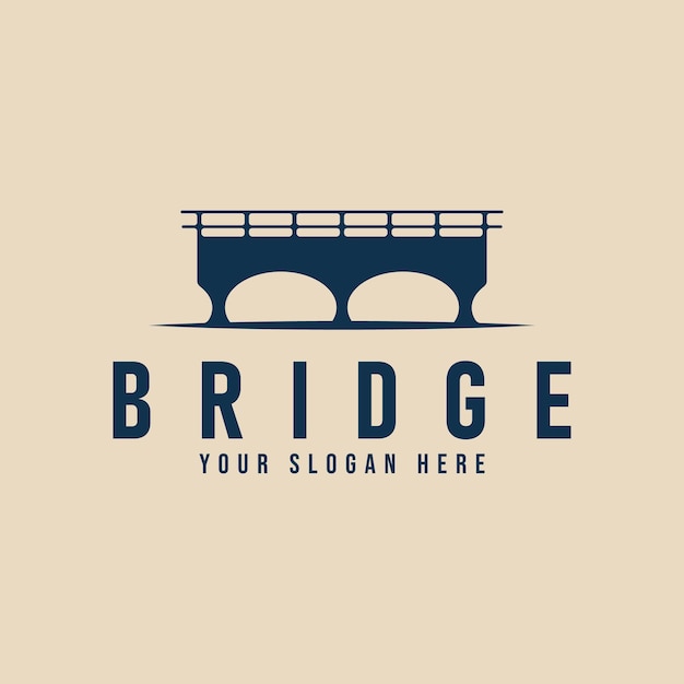 logotipo del puente icono minimalista diseño de ilustración vectorial plantilla gráfica
