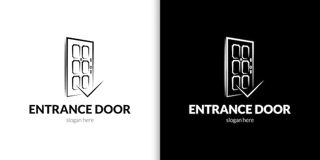 Logotipo de puerta de entrada elegante ilustración vectorial