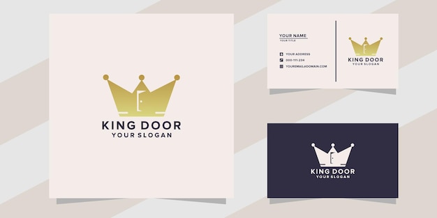 Logotipo de la puerta king y tarjeta de visita.