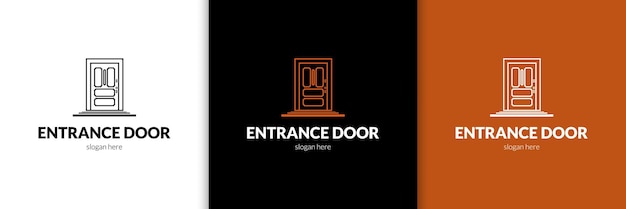 Logotipo de puerta moderna ilustración vectorial