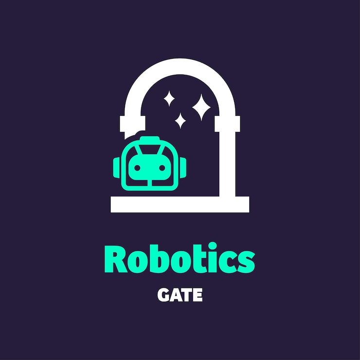 Vector logotipo de puerta robótica