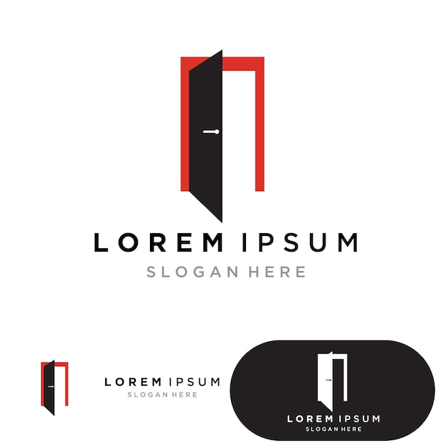 Logotipo de puerta y vector de símbolo