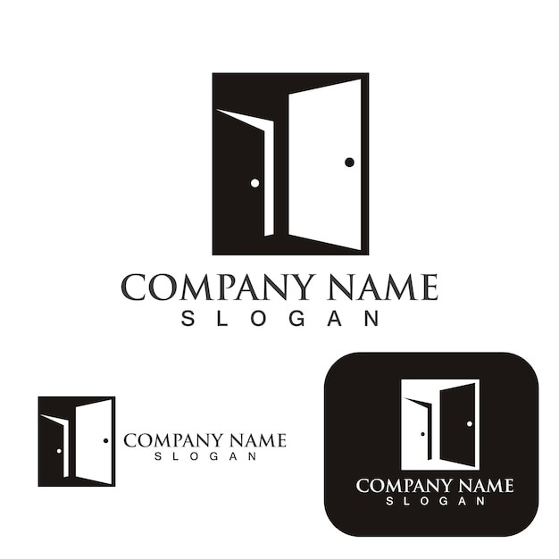 Logotipo de puerta y vector de símbolo