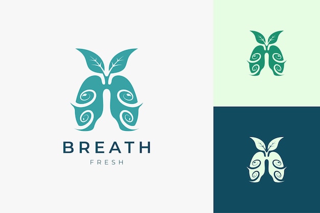 Logotipo de pulmón para tratamiento o terapia respiratoria.