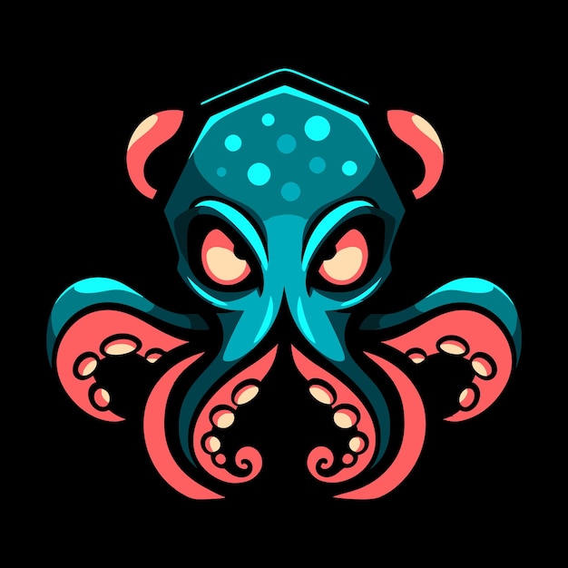 Logotipo del pulpo para el deporte El diseño de la camiseta del pulpo El logotipo del polpo El adhesivo del pulpo