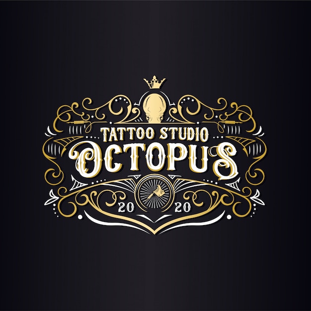 Logotipo de pulpo tattoo studio