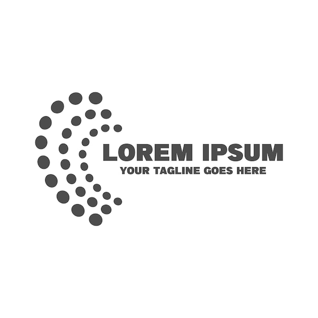 Logotipo de punto de medio círculo