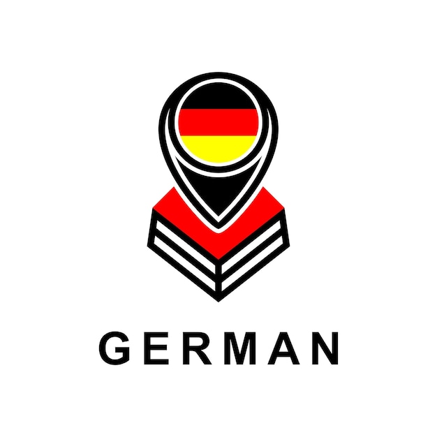 Logotipo de puntos de bandera y mapa de Alemania