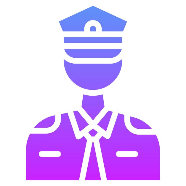 un logotipo púrpura y azul con una persona que lleva un sombrero con la palabra u s en él