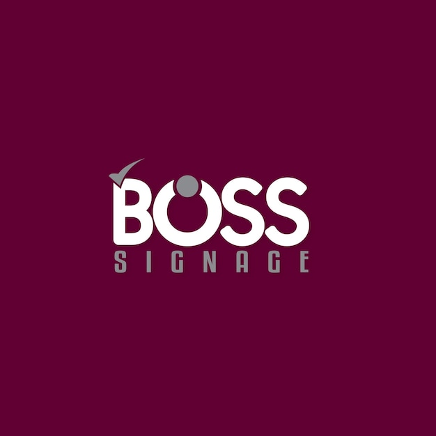 un logotipo púrpura con un logotipo para el signo del jefe
