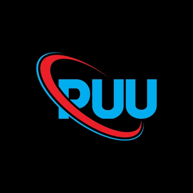 Logotipo PUU PUU letra PUU letra diseño del logotipo Iniciales PUU logotipo vinculado con círculo y mayúscula monograma logotipo PUU tipografía para negocios tecnológicos y marca inmobiliaria